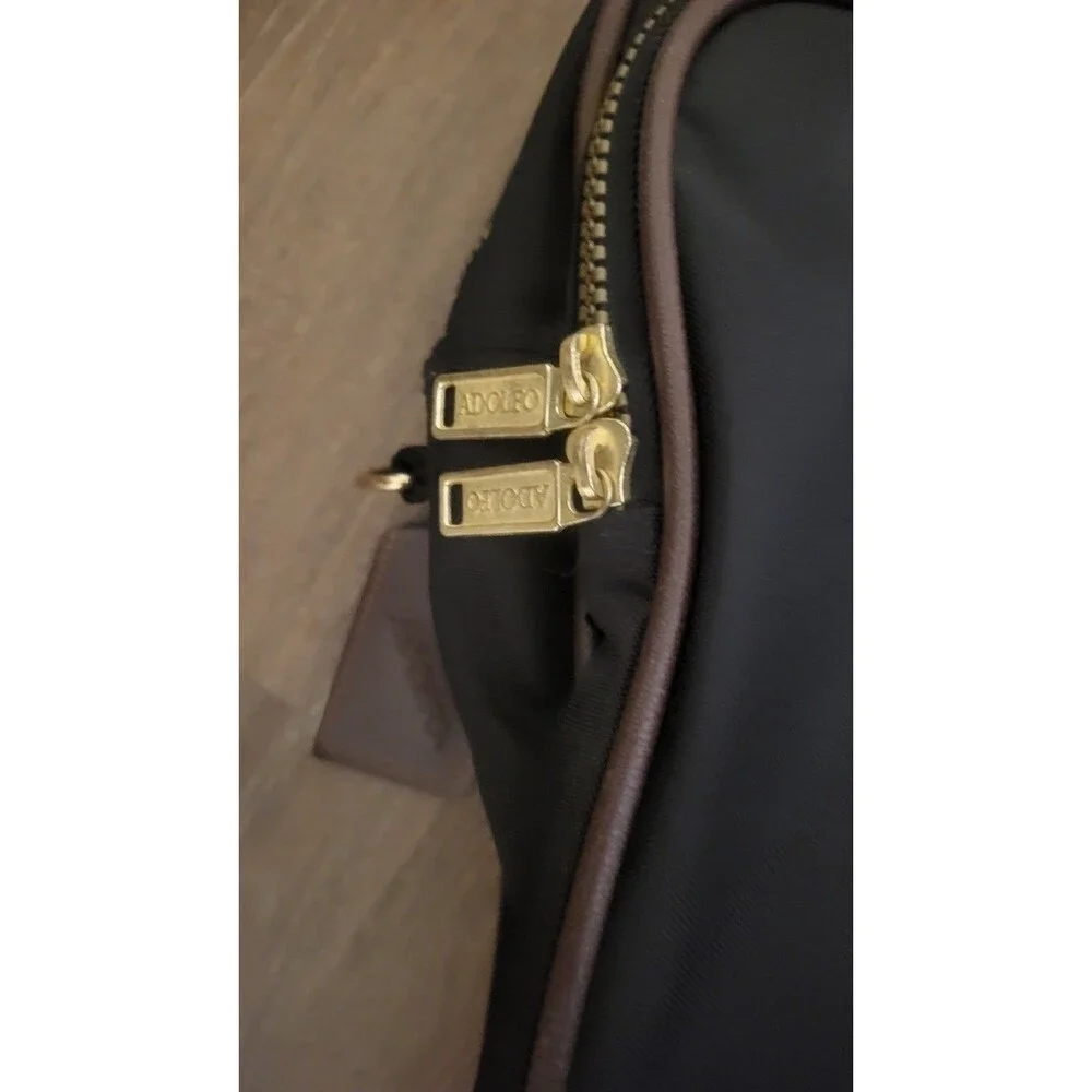 Vintage Adolfo Duffle Bag Black  Weekender Travel Large Luggage Tote No Strap